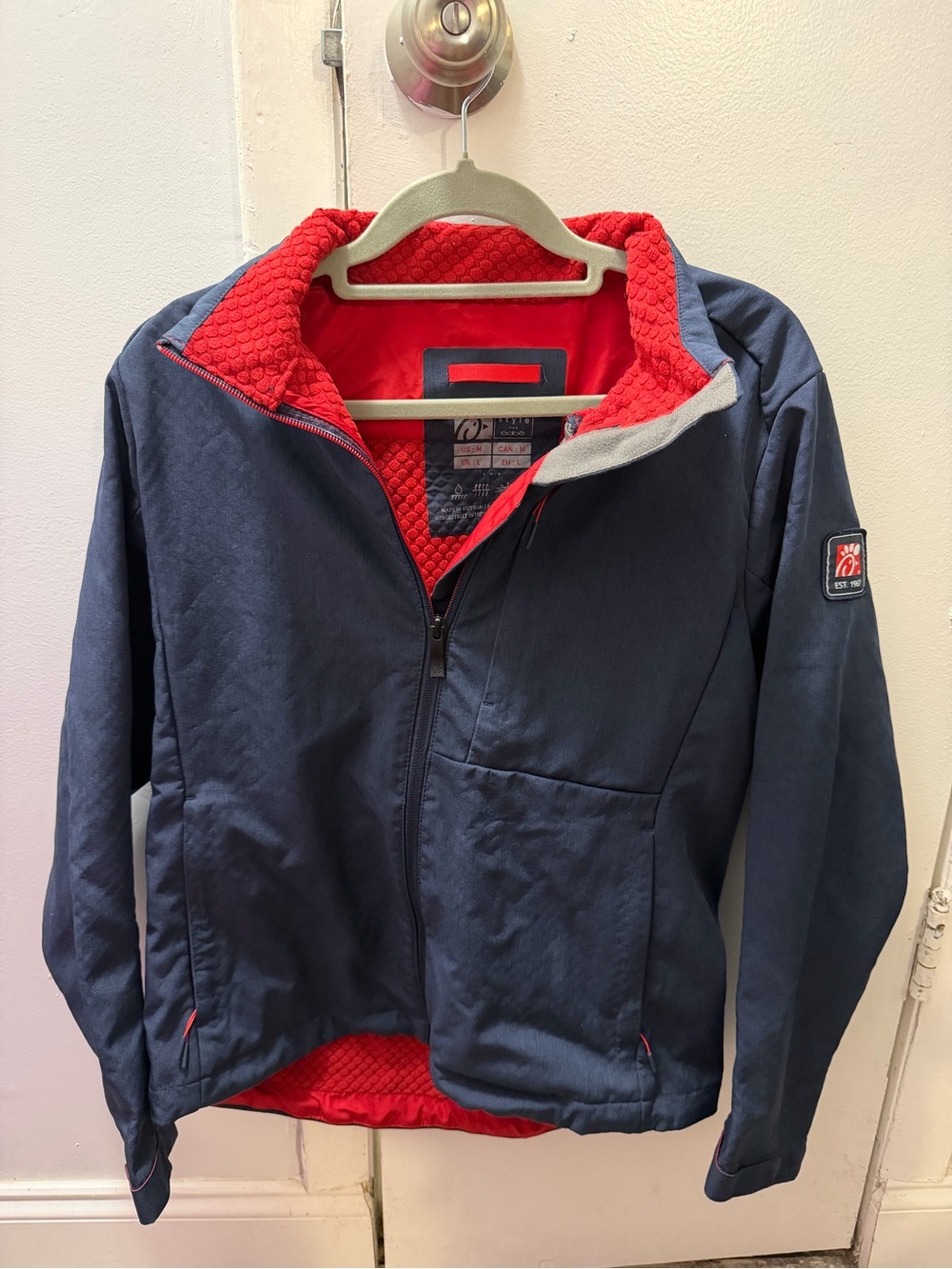 Chick-fil-A OOBE Navy Blue Windbreaker Full Zip Jacket Men’s Unisex M